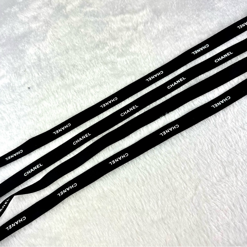 CHANEL black and white ribbon 2 Yards